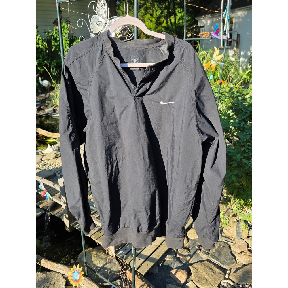 Nike Mickey Mouse Golf Mens V-Neck Windbreaker Pullover Jacket Black XL Swoosh